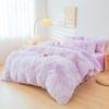 ERLOXO Fluffy Faux Fur Duvet Cover Set, 3-Piece Queen Size, Tie-Dye Purple view 2