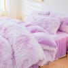 ERLOXO Fluffy Faux Fur Duvet Cover Set, 3-Piece Queen Size, Tie-Dye Purple view 4