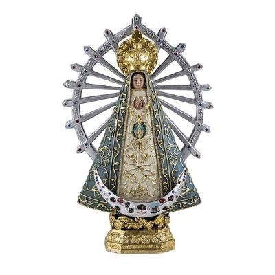 DRW Our Lady of Luján Figurine, Argentina, Hand-Painted Resin, 25 cm