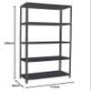 PROREGAL Panda Tall Screw-In Shelving Unit, 200 × 110 × 40 cm, 5 Shelves, 90 kg per Shelf, Anthracite view 2