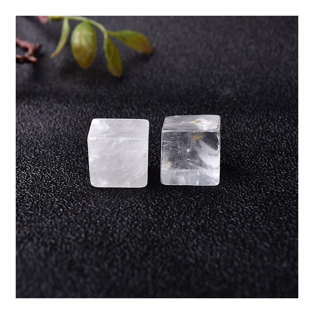 Natural Clear Quartz Crystal Cubes, Polished Healing Stones for Decor and Collection
