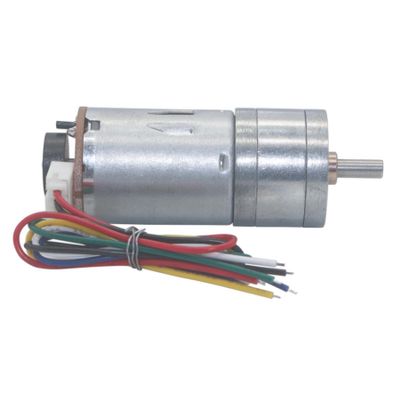 25GA370 DC Geared Motor with Encoder, 12 V High-Torque Curtain Robot Motor (12 rpm, 24 V)
