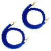 Blue Braided Rope Barrier with Gold Hooks, VIP Stanchion Rope, 150 cm/4.9 ft view 1