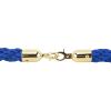 Blue Braided Rope Barrier with Gold Hooks, VIP Stanchion Rope, 150 cm/4.9 ft view 2