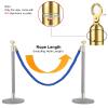 Blue Braided Rope Barrier with Gold Hooks, VIP Stanchion Rope, 150 cm/4.9 ft view 3