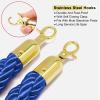 Blue Braided Rope Barrier with Gold Hooks, VIP Stanchion Rope, 150 cm/4.9 ft view 4