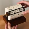 Wooden Perpetual Desk Calendar with Rotating Month and Weekday Display view 2