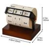 Wooden Perpetual Desk Calendar with Rotating Month and Weekday Display view 3
