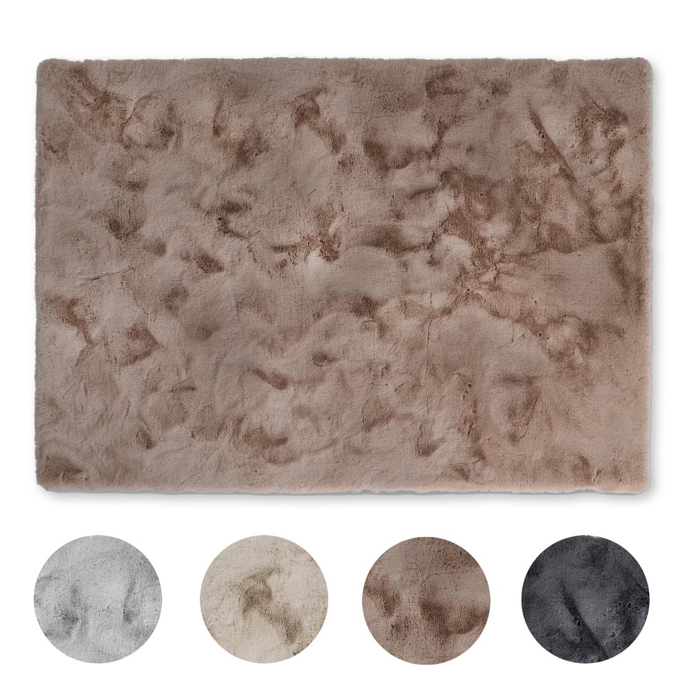 SCHÖNER WOHNEN Collection Plush Faux Fur Rug, Brown, 160 x 230 cm