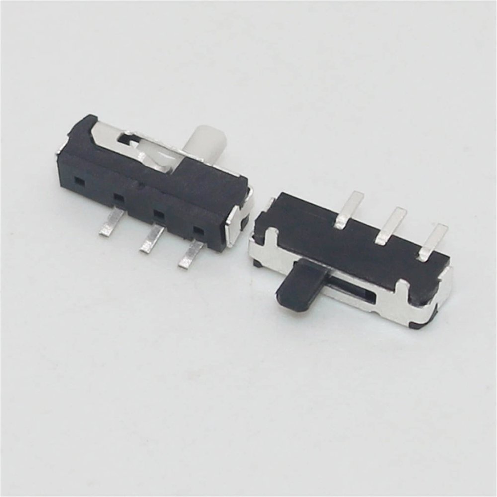 BIQSYVTM Mini Slide Switch, 10-Pack, 3-Pin, ON-OFF, 2 Positions, White
