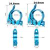MTB Seatpost Clamp, Quick Release, Aluminum Alloy, 31.8/34.9 mm, Blue view 4