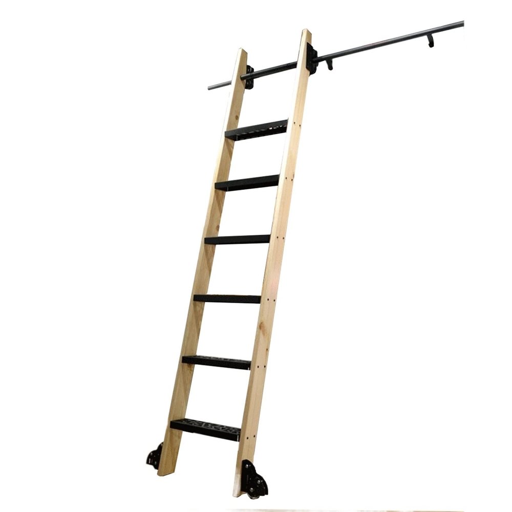 Sliding Ladder Hardware Kit, 6.6 ft/200 cm Rail Set