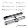 VBChome 80 cm Shower Drain, Black Tempered Glass and Stainless Steel view 3