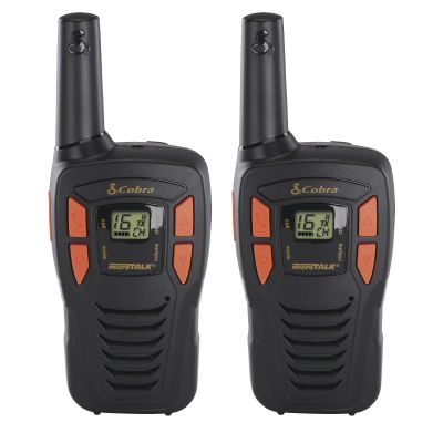 Cobra AM255 Lightweight Walkie-Talkies, 2-Pack, 5 km Range, 16 Channels, Rechargeable, Black