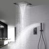 XJTNLB Matte Black Concealed Shower Faucet Set, 16-Inch Square Rain Shower Head with Hose, Dual-Function view 3