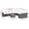 vidaXL 11-Piece Outdoor Sofa Set with Cushions, Black Poly Rattan view 3