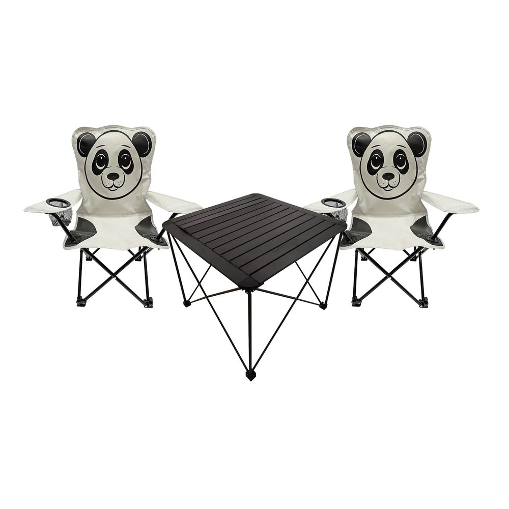 Mojawo 3-Piece Kids’ Camping Furniture Set with Table and 2 Folding Chairs