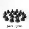Solid Silicone Rubber Plugs, 7 mm, Black, 50 Pieces view 2