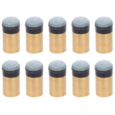 Ausla 10-Piece Billiards Snooker Pool Cue Tips, Screw-On Copper and PU Leather Replacement Tips, 10 mm