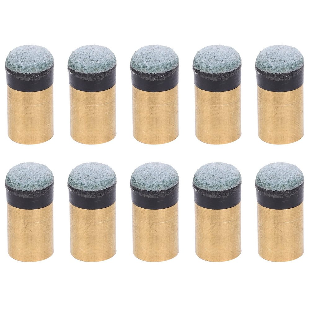 Ausla 10-Piece Billiards Snooker Pool Cue Tips, Screw-On Copper and PU Leather Replacement Tips, 10 mm