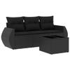 ShGaxin 4-Piece Black PE Rattan Garden Sofa Set with Cushions view 2
