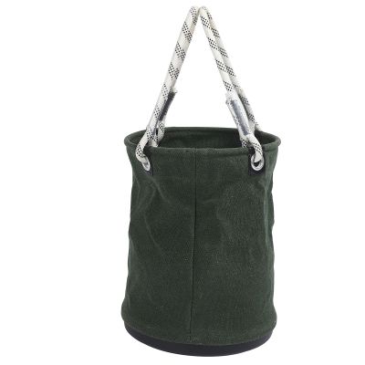 Canvas Bucket, Mini Tool Bucket with Handle, Portable Tool Organizer, 30 kg Capacity (Green)