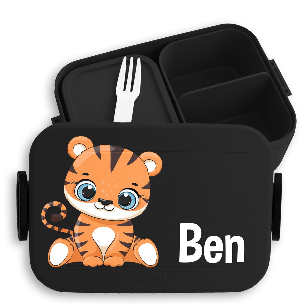 Shirtracer Mepal Personalized Kids' Lunchbox, Tiger with Name