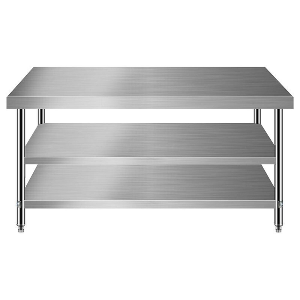 CHBMZ Commercial Stainless Steel Kitchen Prep Table, 650 kg/1,400 lb Capacity, Adjustable Feet