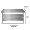 CHBMZ Commercial Stainless Steel Kitchen Prep Table, 650 kg/1,400 lb Capacity, Adjustable Feet view 2