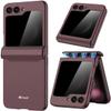 Miimall Anti-Spy Case for Samsung Galaxy Z Flip 5, Magnetic Hinge Protection, External Privacy Screen Protector, Ultra-Thin PC, Wine Red view 1