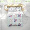 Blue Twin-Size Microfiber Duvet Cover Set for Children, Cartoon Design, 140 x 210 cm + 2 Pillowcases, 65 x 65 cm view 3