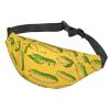 Corn Cob Pattern Waist Bag, Lightweight, Adjustable Strap, Black, One Size view 2