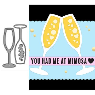 Cup and Champagne Metal Dies for Card Making