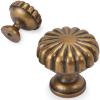 BUKOBYHE Cabinet Knobs, Antique Brass, Vintage Style, 10-Pack view 1