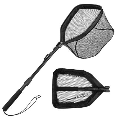 Telescopic Floating Fishing Net, Rubber-Coated Handle, Foldable Landing Net (Color: 100 cm, Double Section)