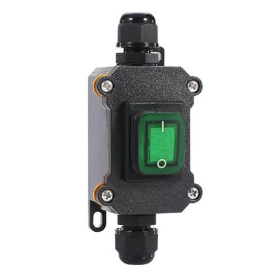 Meskliu IP67 Waterproof Inline Rocker Switch, DPST On/Off, Green LED