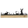 UNUS Black Easter Bunny Silhouette Display with Metal and Bamboo Wood view 1