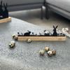 UNUS Black Easter Bunny Silhouette Display with Metal and Bamboo Wood view 2