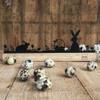 UNUS Black Easter Bunny Silhouette Display with Metal and Bamboo Wood view 3