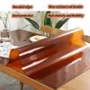 TMGJShd Thickened PVC Table Protector, Waterproof Tablecloth Cover, Coffee, 2 mm, 65 x 280 cm Rectangle view 4