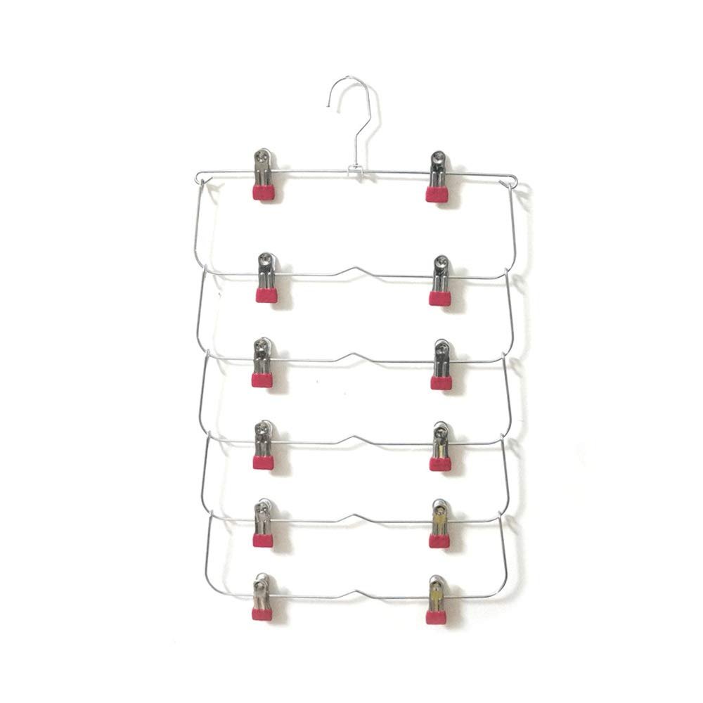 6-Tier Foldable Pants Hanger with Clips