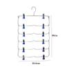 6-Tier Foldable Pants Hanger with Clips view 2