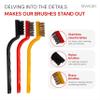 Small Wire Brushes, 2-Pack, 3-Piece Set, for Cleaning Rust, Dirt, and Paint, with Stainless Steel, Nylon, and Brass Bristles view 3