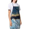 Cooking Apron for Women and Men, Water-Resistant Marble, Navy Blue, Mixed Prints, White, One Size view 4