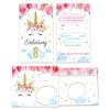 12 Unicorn Invitations for an 8th Birthday Party for Girls view 2