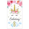 12 Unicorn Invitations for an 8th Birthday Party for Girls view 3