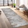 Gray-Brown Abstract Washable Runner Rug, Non-Slip, 90 × 140 cm view 3