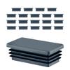 EMFA Lamella Plugs for 50 x 30 mm Rectangular Tubes, Anthracite, 20-Pack view 1
