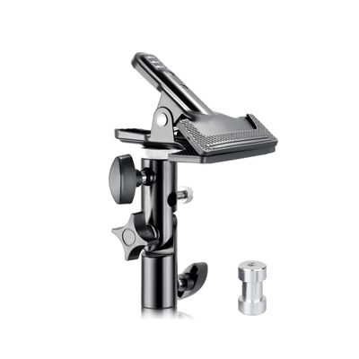KAGYOKU Heavy-Duty Metal Clamp Holder with 5/8-Inch Light Stand Mount, Reflector Clamp with Umbrella Hole and Screw Mount