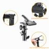 KAGYOKU Heavy-Duty Metal Clamp Holder with 5/8-Inch Light Stand Mount, Reflector Clamp with Umbrella Hole and Screw Mount view 2